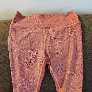 Ladies Wunder Train HR Crop crackle glaze orange tights